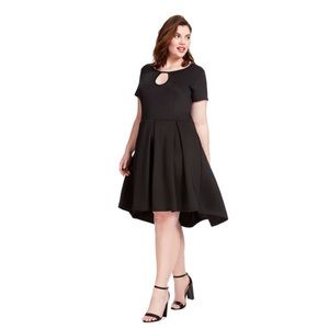 Beautiful Black Pleated Keyhole High Low Dress Society Plus 30/32